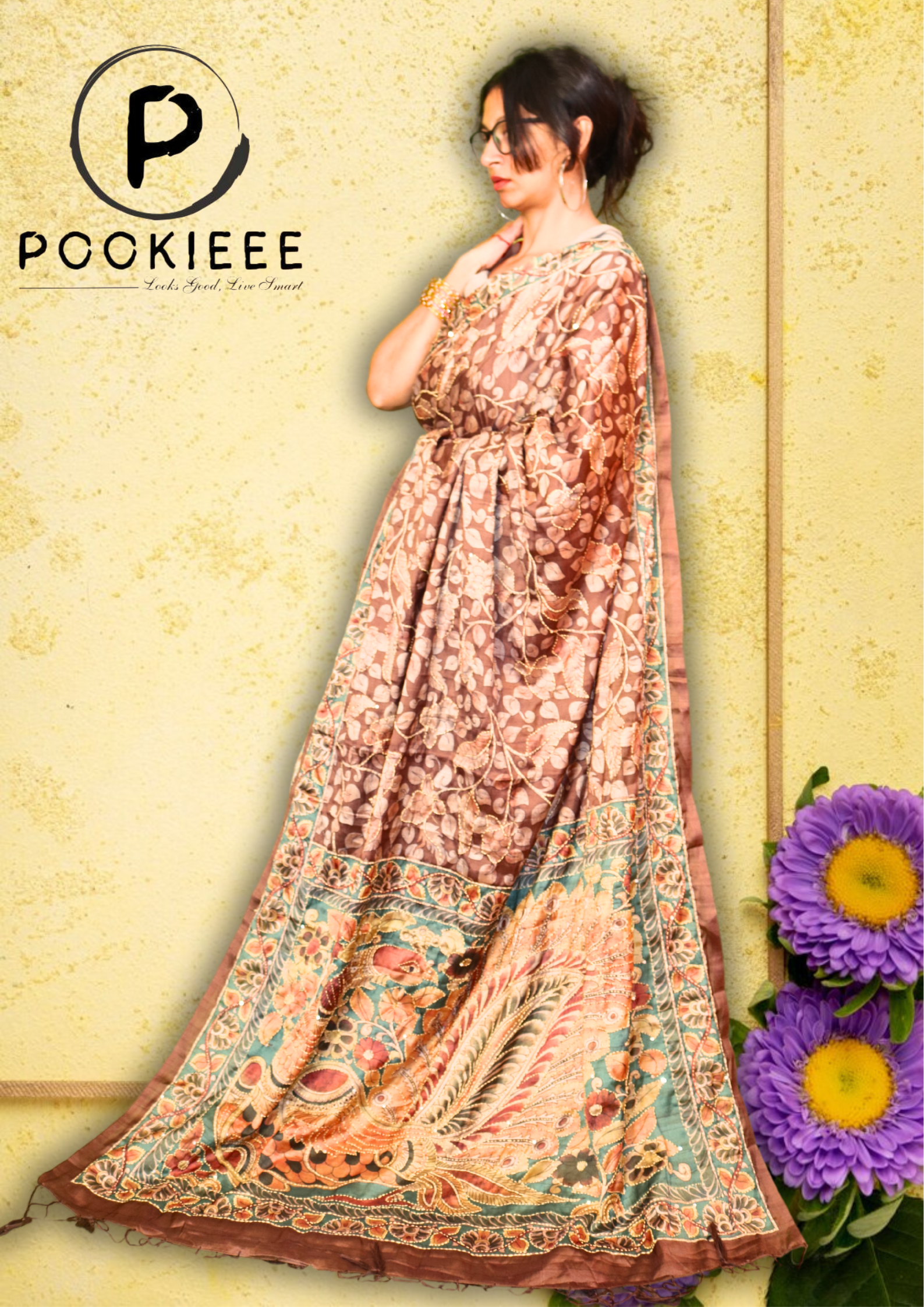 Tasar Katha Saree with Blouse Piece – Full Embroidery Work
